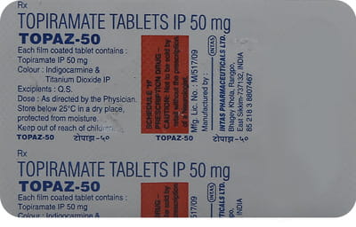 Topaz 50mg Strip Of 15 Tablets