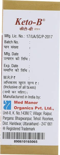 Keto B Bottle Of 30ml Lotion