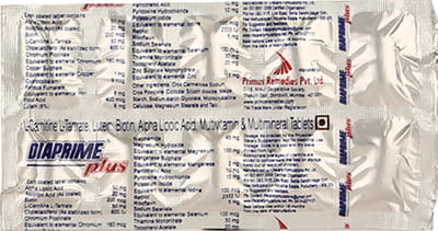 Diaprime Plus Strip Of 10 Tablets