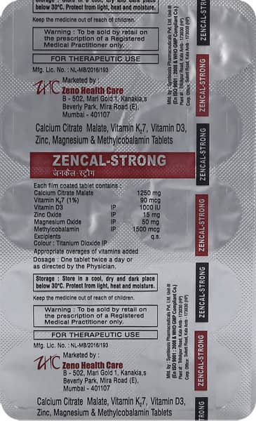 Zencal Strong Strip Of 10 Tablets