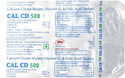 Cal Cd 500mg Strip Of 10 Tablets