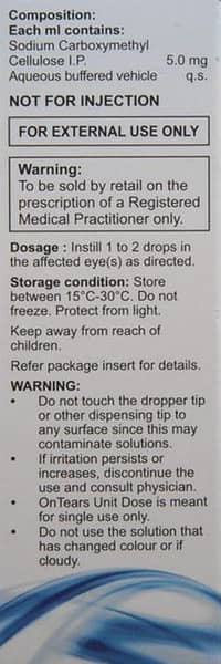 Ontears Unit Dose Bottle Of 0.4Ml Eye Drops