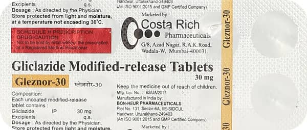 Gleznor 30Mg Strip Of 10 Tablets