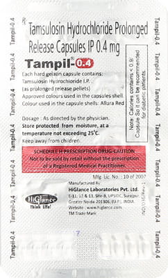 Tampil 0.4mg Strip Of 10 Capsules