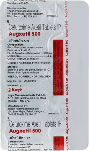 Augxetil 500mg Strip Of 10 Tablets