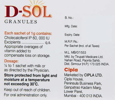 D Sol 60k Sachet 1gm