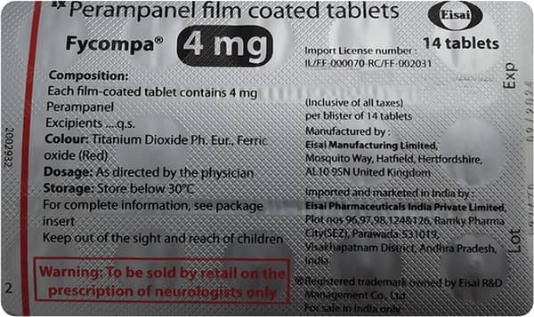 Fycompa 4mg Strip Of 14 Tablets