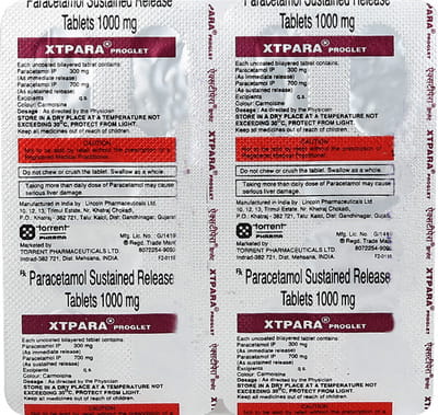 Xtpara Proglet Sr 1000mg Strip Of 12 Tablets
