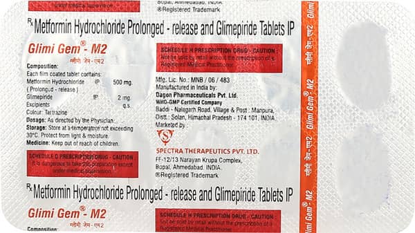 Glimi Gem M2 Strip Of 10 Tablets