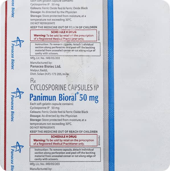 Panimun Bioral 50mg Strip Of 6 Capsules