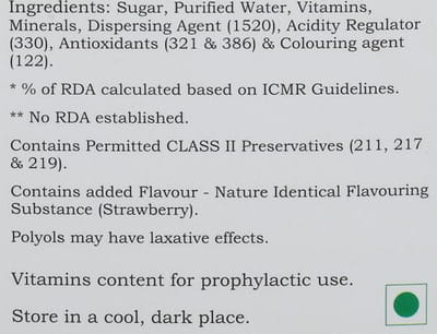 B N C Strawberry Flavour Bottle Of 200ml Syrup
