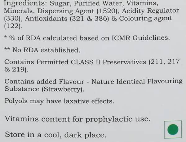 B N C Strawberry Flavour Bottle Of 200ml Syrup