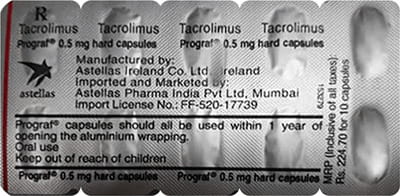 Prograf 0.5mg Strip Of 10 Capsules