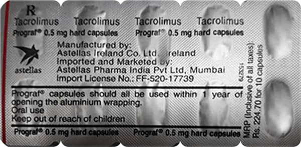 Prograf 0.5mg Strip Of 10 Capsules