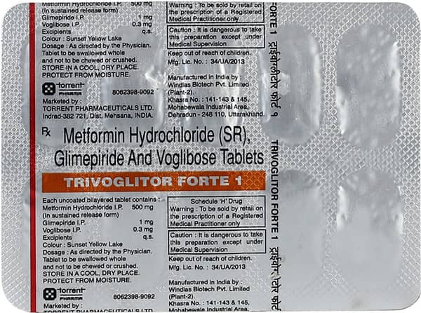 Trivoglitor Forte 1mg Strip Of 10 Tablets