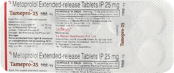 Tamepro 25Mg Strip Of 10 Tablets
