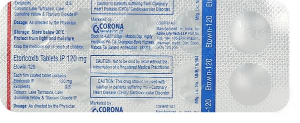 Etowin 120Mg Strip Of 10 Tablets