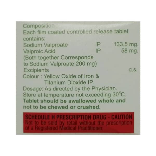 Valporate Chrono 200Mg Strip Of 10 Tablets