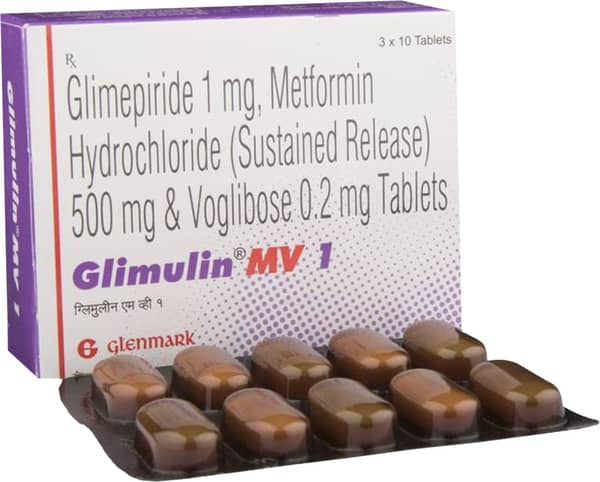 Glimulin Mv 1mg Strip Of 10 Tablets