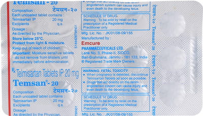 Temsan 20mg Strip Of 15 Tablets