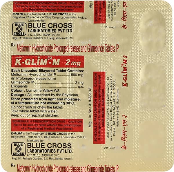 K Glim M 2mg Strip Of 15 Tablets