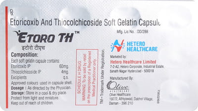 Etoro Th 60/4mg Strip Of 10 Capsules