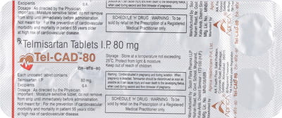 Telcad 80mg Strip Of 10 Tablets