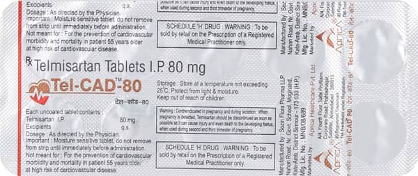 Telcad 80mg Strip Of 10 Tablets