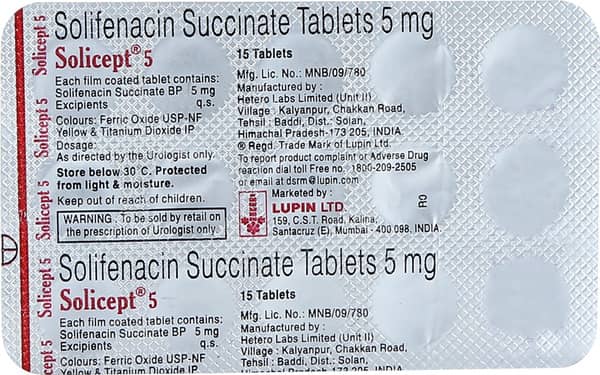 Solicept 5mg Strip Of 15 Tablets