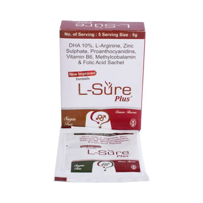 L Sure Plus Sugar Free Lemon Flavour Sachet 5gm