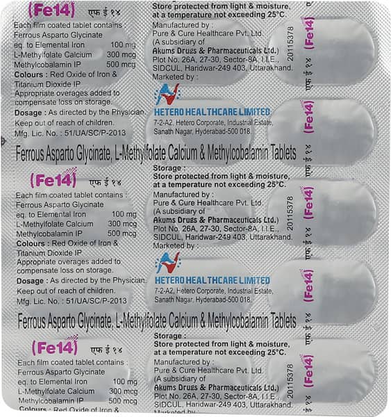 Fe 14 Strip Of 15 Tablets