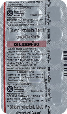 Dilzem 60mg Strip Of 15 Tablets