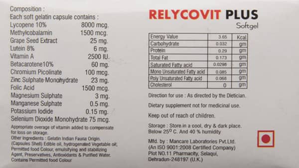Relycovit Plus Strip Of 10 Capsules