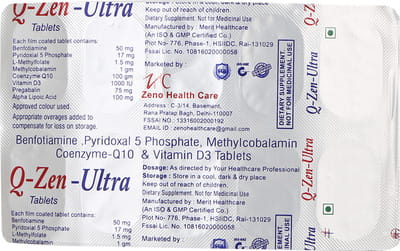 Q Zen Ultra Strip Of 10 Tablets