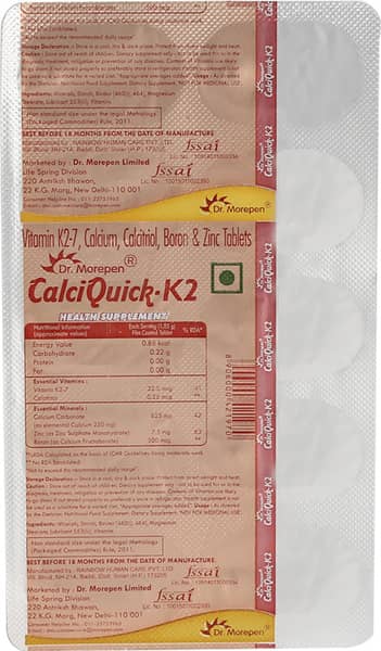 Calciquick K2 Strip Of 10 Tablets