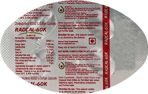 Radcal 60K Strip Of 4 Capsules