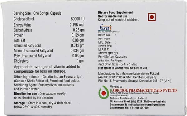 Radcal 60K Strip Of 4 Capsules
