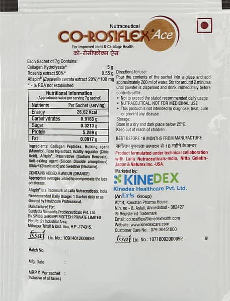 Co Rosiflex Ace Delicious Orange Flavour Sachet Of 7gm Powder