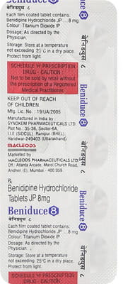 Beniduce 8mg Strip Of 10 Tablets