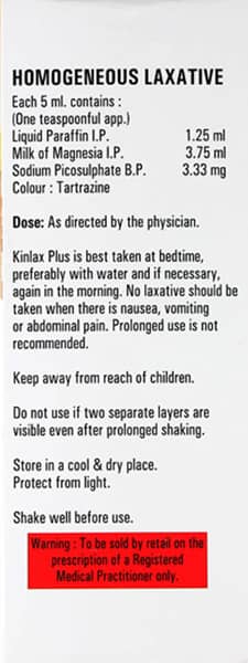 Kinlax Plus Pineapple Flavour Sugar Free Bottle Of 200ml Suspension