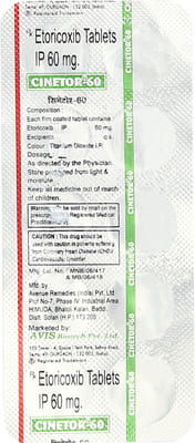 Cinetor 60mg Strip Of 10 Tablets