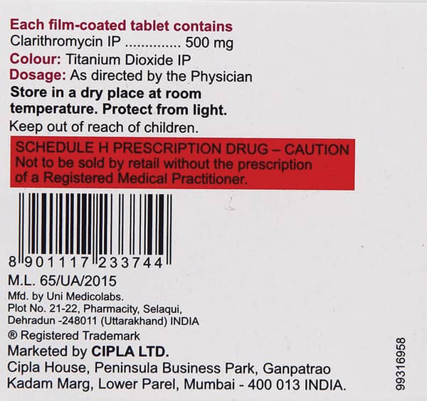 Zoclar 500mg Strip Of 4 Tablets