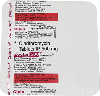 Zoclar 500mg Strip Of 4 Tablets