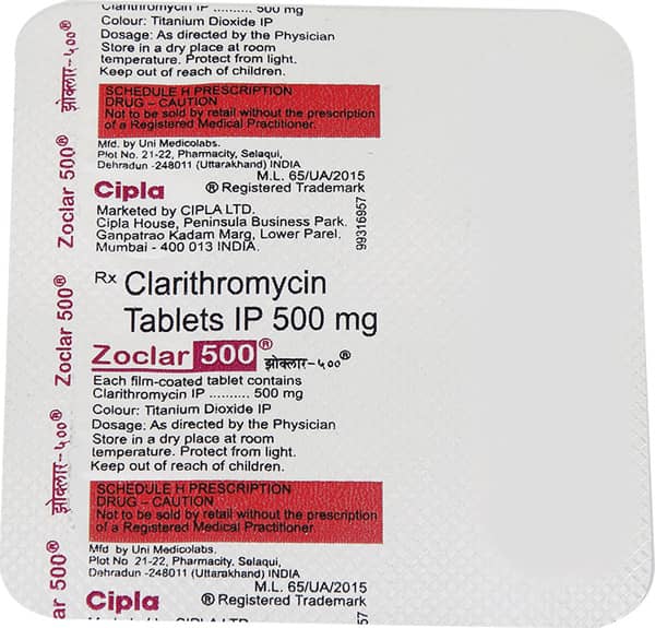 Zoclar 500mg Strip Of 4 Tablets