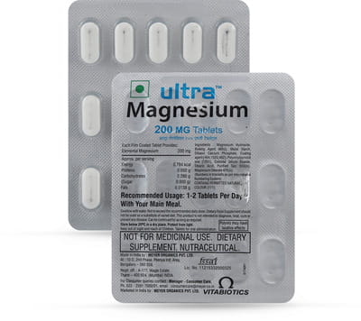 Ultra Magnesium 200mg Strip Of 15 Tablets
