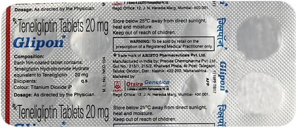 Glipon 20mg Strip Of 10 Tablets