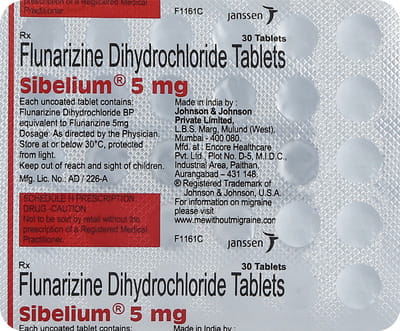 Sibelium 5mg Strip Of 30 Tablets