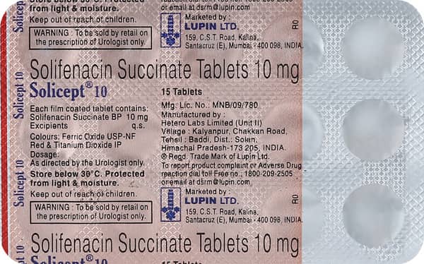 Solicept 10mg Strip Of 15 Tablets