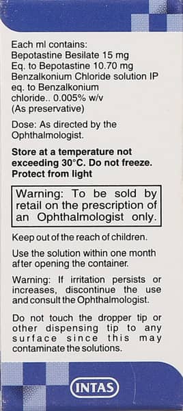 Bepodrops 1.5% Bottle Of 5ml Eye Drops