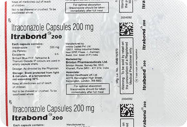 Itrabond 200mg Strip Of 7 Capsules